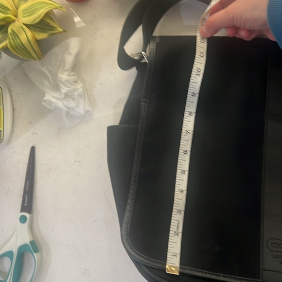 Coach messenger bag soft canvas material all black leather trim w lots of pocket - Picture 16 of 16